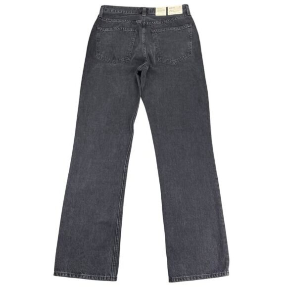 NWT AGOLDE Lana Mid Rise Vintage Straight Sz 27 Disorder Washed Black - Picture 5 of 11